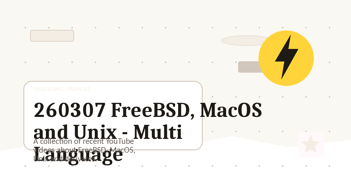 Preview for 260307 FreeBSD, MacOS and Unix - Multi Language