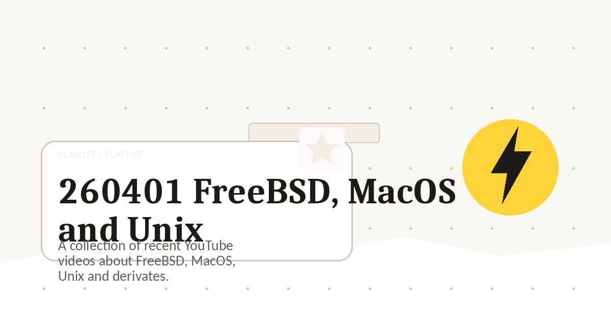 Preview for 260401 FreeBSD, MacOS and Unix